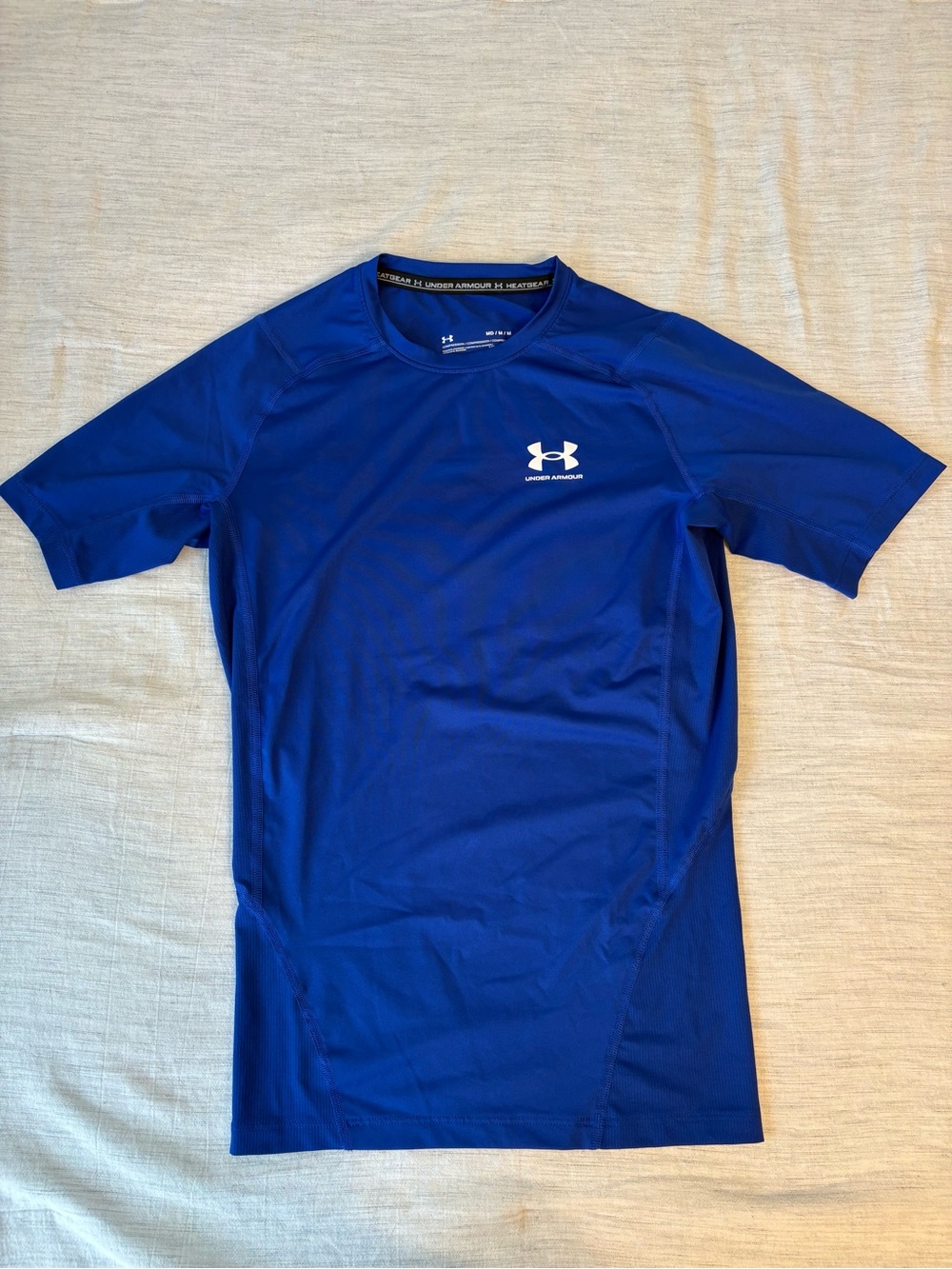 Under Armour HeatGear Men’s Compression Short Sleeve Shirt – Blue, Size M